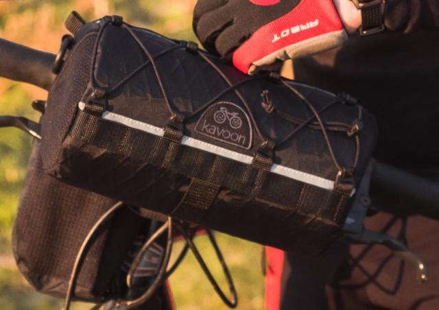 A bag on a bicycle