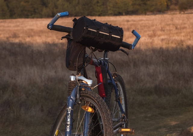 Bicycle on the background of the forest